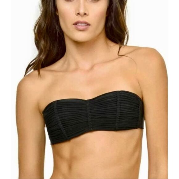 New. Pilyq black macramé Isla detailed bikini top. Large. Retails $88 - Picture 2 of 11
